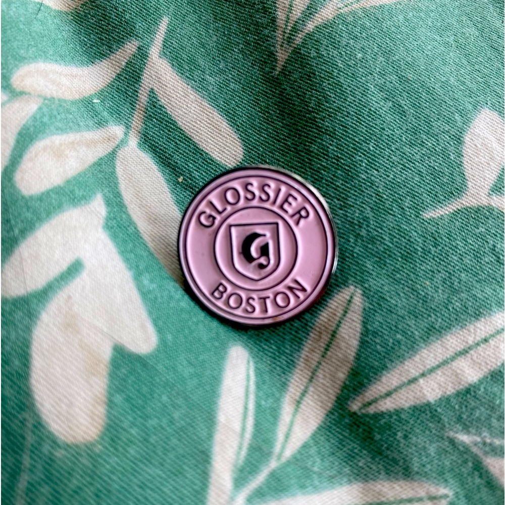Authentic glossier Boston pin from pop-up